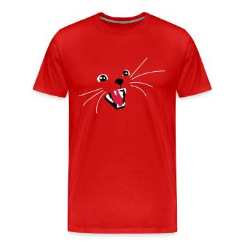 Bad Cat - Men's Premium Organic T-Shirt - red - Front - Damien (186cm)