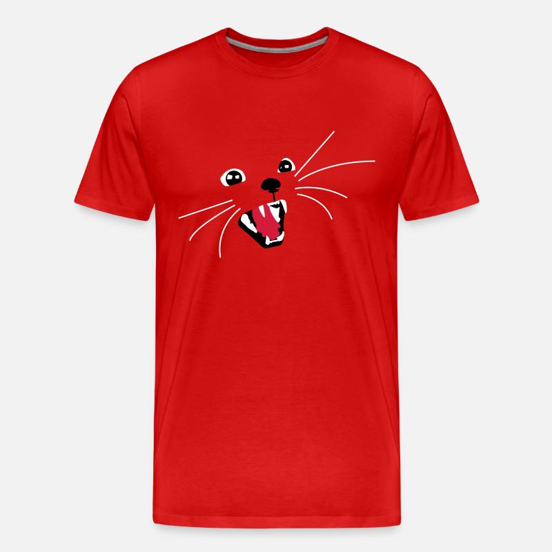 Böse Katze - Männer Premium Bio T-Shirt - Rot