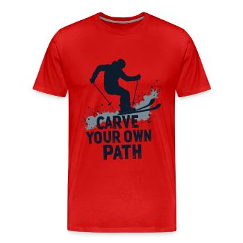 Tracez votre propre chemin Skieurs Ski - T-shirt bio Premium Homme - rouge - Devant - Damien (186cm)