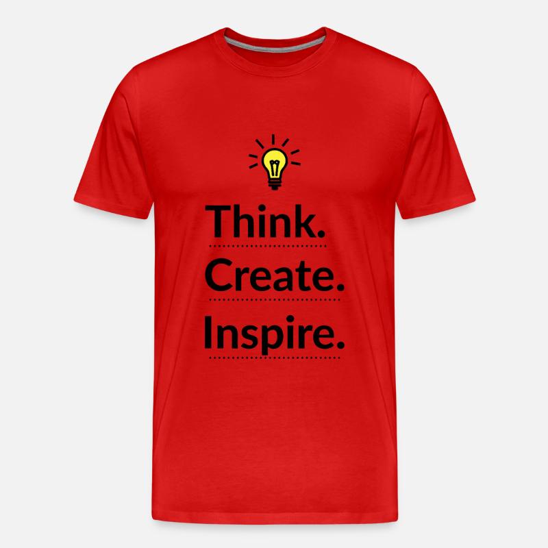 Think Create Inspire Glühbirne - Männer Premium Bio T-Shirt - Rot