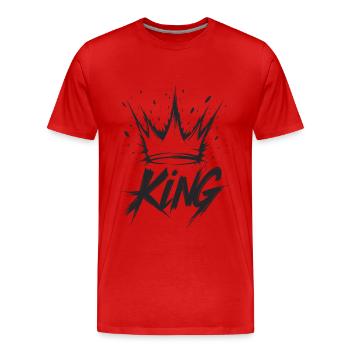 König Krone Splash King Crown - Männer Premium Bio T-Shirt - Rot - Vorne - Damien (186cm)