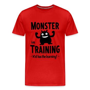 Monster Fun - Männer Premium Bio T-Shirt - Rot - Vorne - Damien (186cm)