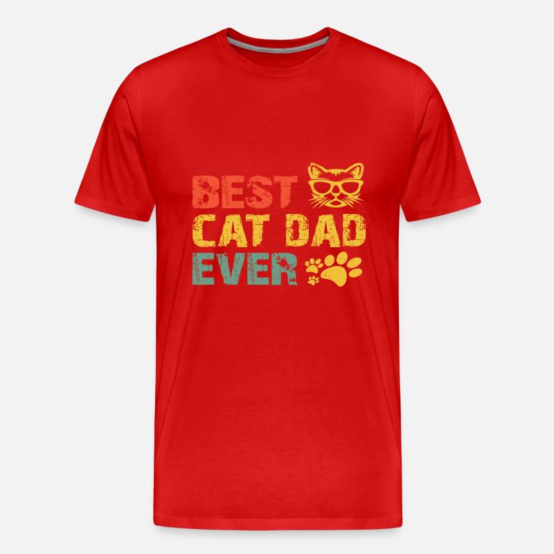 Vater der Katze - Männer Premium Bio T-Shirt - Rot