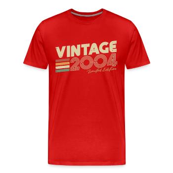 Vintage 2004 Vintage Cadeau D’anniversaire Rétro - T-shirt bio Premium Homme - rouge - Devant - Damien (186cm)