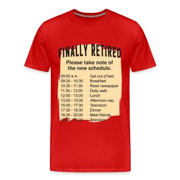 Les retraités planifient leurs activités quotidiennes - T-shirt bio Premium Homme - rouge - Devant - Damien (186cm)