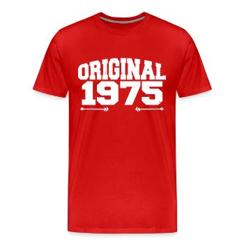 Original 1975 | Cadeau d’anniversaire 1975 - T-shirt bio Premium Homme - rouge - Devant - Damien (186cm)