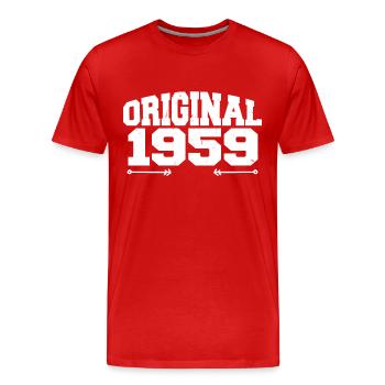Original 1959 | Birthday Gift 1959 - Men's Premium Organic T-Shirt - red - Front - Damien (186cm)