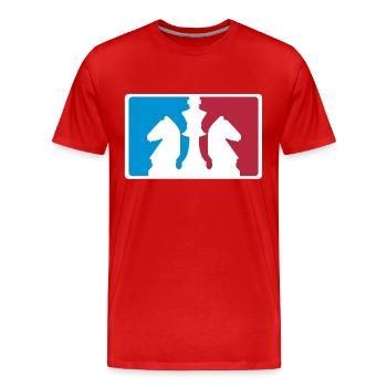 Discipline Echecs logo - T-shirt bio Premium Homme - rouge - Devant - Damien (186cm)