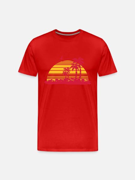 sunset island - Men's Premium Organic T-Shirt - red