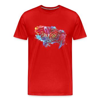 Saber-toothed tiger - Men's Premium Organic T-Shirt - red - Front - Damien (186cm)