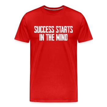 Success Starts In The Mind - Männer Premium Bio T-Shirt - Rot - Vorne - Damien (186cm)