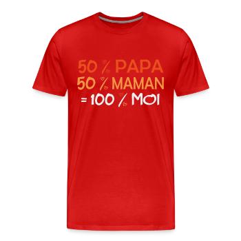 Fête des Mères et fête des pères cadeau bébé ! - T-shirt bio Premium Homme - rouge - Devant - Damien (186cm)