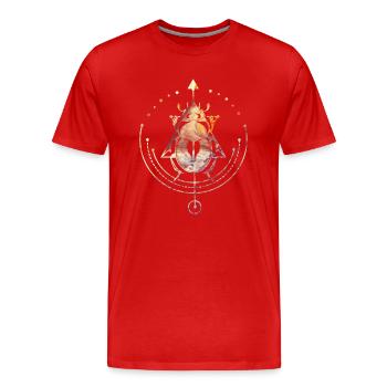 Holy Scarab Egyptian Occult Geometry - Men's Premium Organic T-Shirt - red - Front - Damien (186cm)