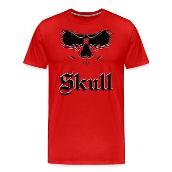 Totenkopf als Geschenkidee - Männer Premium Bio T-Shirt - Rot - Vorne - Damien (186cm)