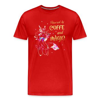Café et magie Wicca Goth Witch - T-shirt bio Premium Homme - rouge - Devant - Damien (186cm)