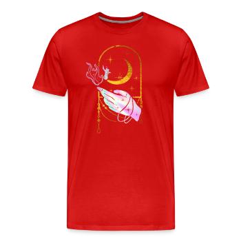 Esoterische Hand Magie Okkult Goth Wicca - Männer Premium Bio T-Shirt - Rot - Vorne - Damien (186cm)