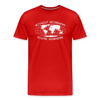 Professeur de géographie Earth Globe Humour - T-shirt bio Premium Homme - rouge - Devant - Damien (186cm)