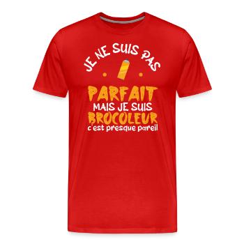 pas parfait mais je suis bricoleur - T-shirt bio Premium Homme - rouge - Devant - Damien (186cm)