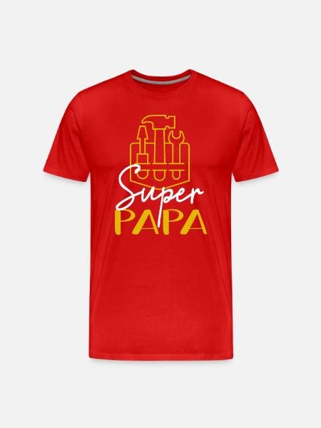 Super Papa - T-shirt bio Premium Homme - rouge