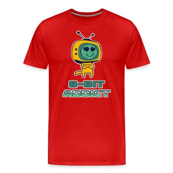 amateurs de jeux rétro 8 bits - T-shirt bio Premium Homme - rouge - Devant - Damien (186cm)
