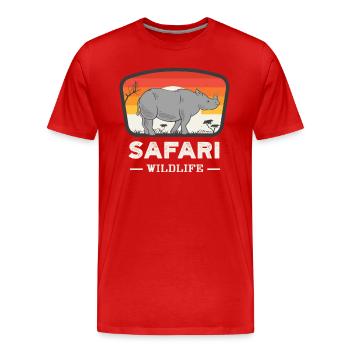 Safari Wilderness Rhinoceros Retro Rhino Animal Love - T-shirt bio Premium Homme - rouge - Devant - Damien (186cm)