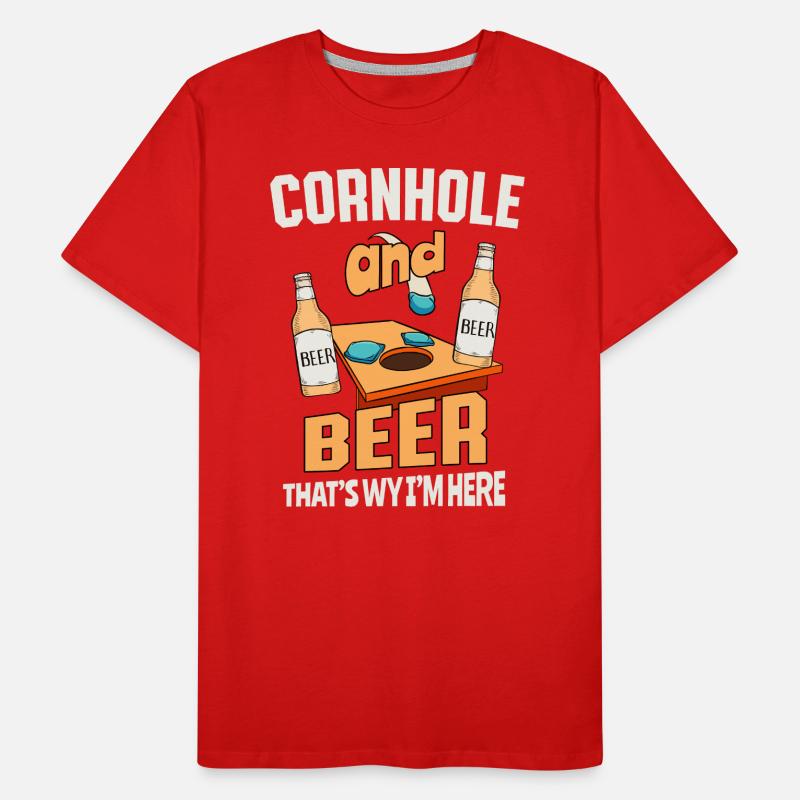 Cornhole and beer That's why I'm here fun Men's Premium Organic T-Shirt