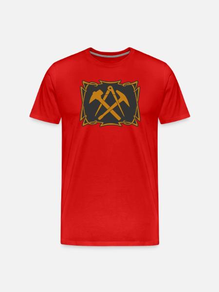 Dachdecker Handwerkszeichen Zunftzeichen - Männer Premium Bio T-Shirt - Rot