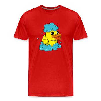 Canard en caoutchouc Mignon Bain Canard Bain Fun Savonnier - T-shirt bio Premium Homme - rouge - Devant - Damien (186cm)