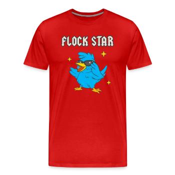 Flock Star Lustiges Vogel Liebhaber Ornithologen - Männer Premium Bio T-Shirt - Rot - Vorne - Damien (186cm)