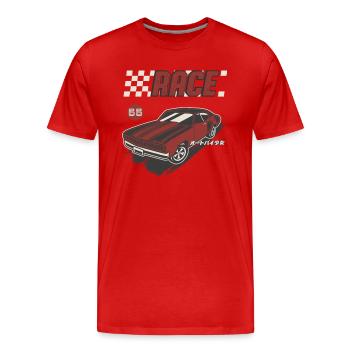 Retro Muscle Car Vintage Racing Car Lover - T-shirt bio Premium Homme - rouge - Devant - Damien (186cm)