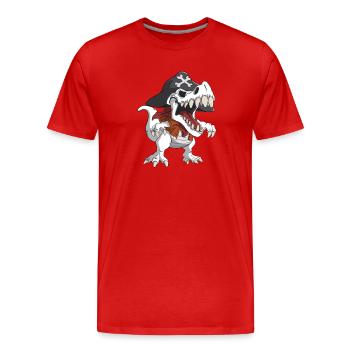 T-Rex in Pirate Costume Dinosaur Skeleton Children - Men's Premium Organic T-Shirt - red - Front - Damien (186cm)