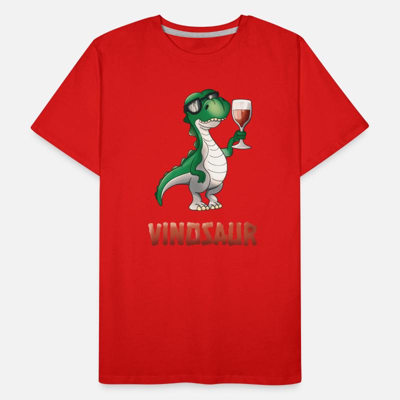 Vinosaurus Wine Drinker Dinosaur Funny T-Rex Men's Premium Organic T-Shirt