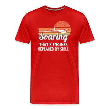 Planeur sans moteur Pilote de planeur - T-shirt bio Premium Homme - rouge - Devant - Damien (186cm)