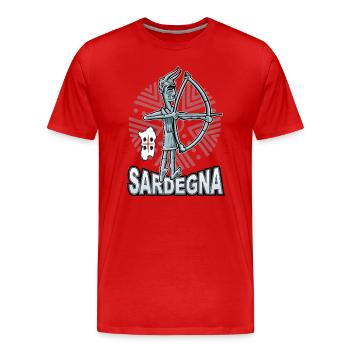 Sardaigne Nuragic Bronzetto Sardaigne - T-shirt bio Premium Homme - rouge - Devant - Damien (186cm)