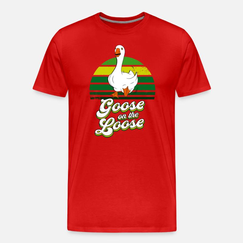 Lustige Gans Vogel Meme - Männer Premium Bio T-Shirt - Rot