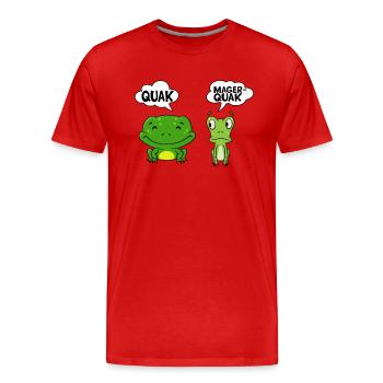 Croaking and Skinny Croak, Funny Frogs, Pun Frog - Men's Premium Organic T-Shirt - red - Front - Damien (186cm)