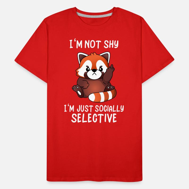 Cute Red Panda Social Selective Irony Men's Premium Organic T-Shirt