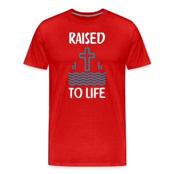 Le baptême chrétien vivifie les croyants - T-shirt bio Premium Homme - rouge - Devant - Damien (186cm)