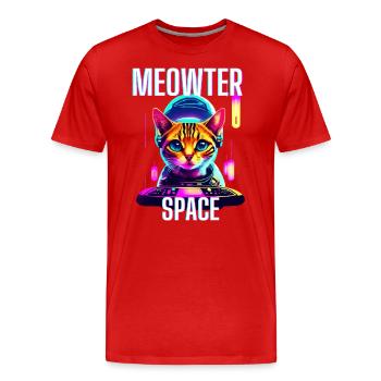 MEOWTER SPACE - Men's Premium Organic T-Shirt - red - Front - Damien (186cm)