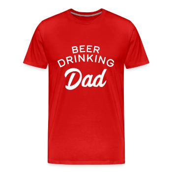 Papa buveur de bière - T-shirt bio Premium Homme - rouge - Devant - Damien (186cm)