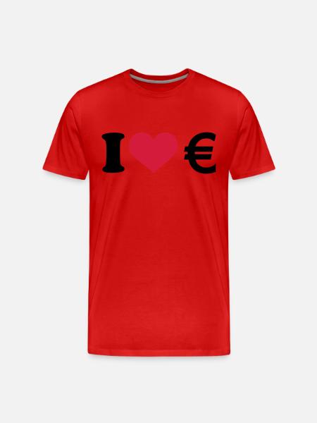 Euro - Männer Premium Bio T-Shirt - Rot