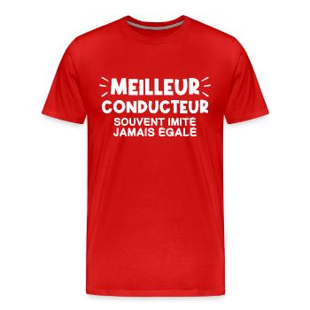 Conducteur | Je suis le meilleur Conducteur - T-shirt bio Premium Homme - rouge - Devant - Damien (186cm)