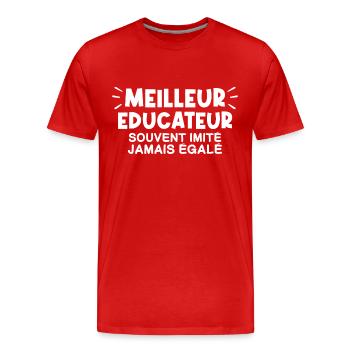 Educateur | Je suis le meilleur Educateur - T-shirt bio Premium Homme - rouge - Devant - Damien (186cm)