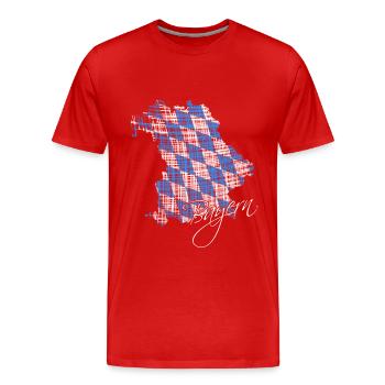 Bayern, Bavaria, Oberbayern - Männer Premium Bio T-Shirt - Rot - Vorne - Damien (186cm)