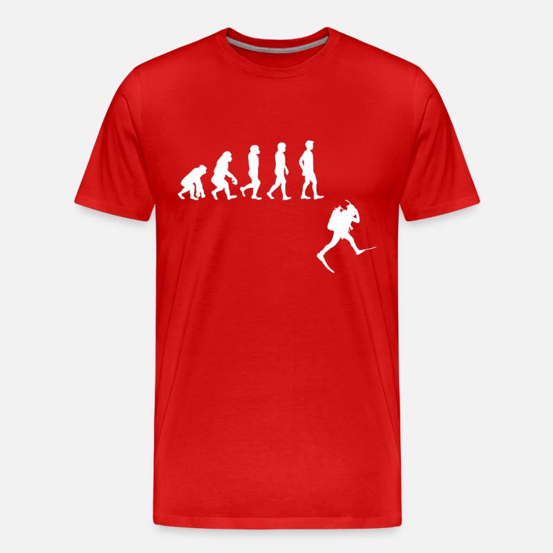 Evolution Freediving Free Diving Plongée - T-shirt bio Premium Homme - rouge
