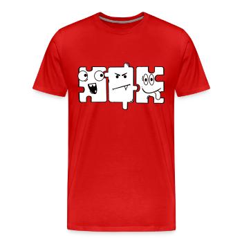 Monster Puzzle - Men's Premium Organic T-Shirt - red - Front - Damien (186cm)