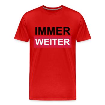 Immer weiter! - Männer Premium Bio T-Shirt - Rot - Vorne - Damien (186cm)