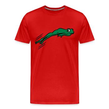 Saut de grenouille - T-shirt bio Premium Homme - rouge - Devant - Damien (186cm)