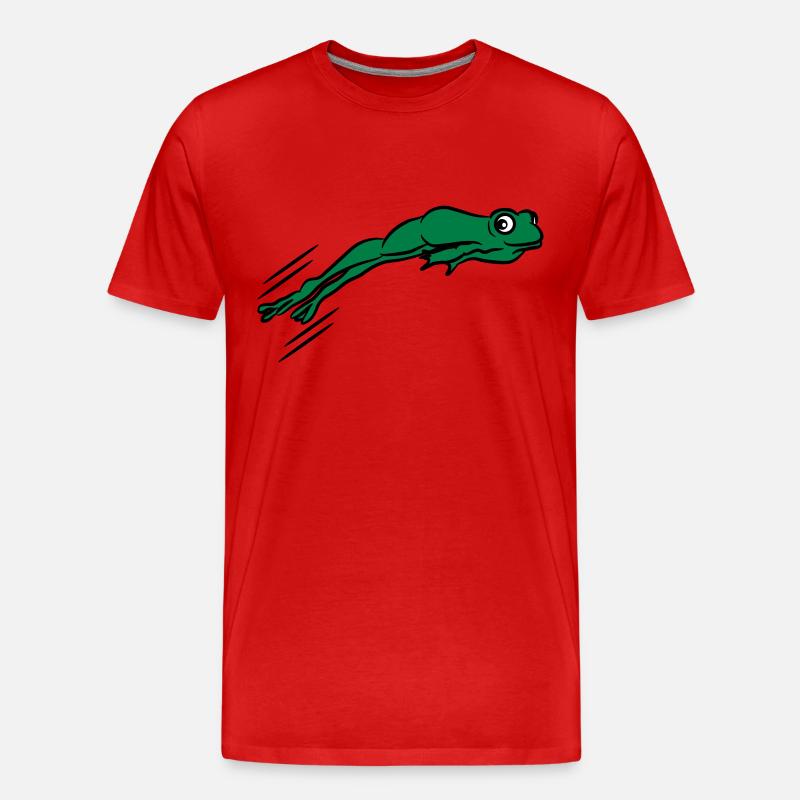 Frosch springen - Männer Premium Bio T-Shirt - Rot