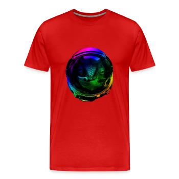 Astronaute Chameleon Reptile Keeper Dans l’espace - T-shirt bio Premium Homme - rouge - Devant - Damien (186cm)